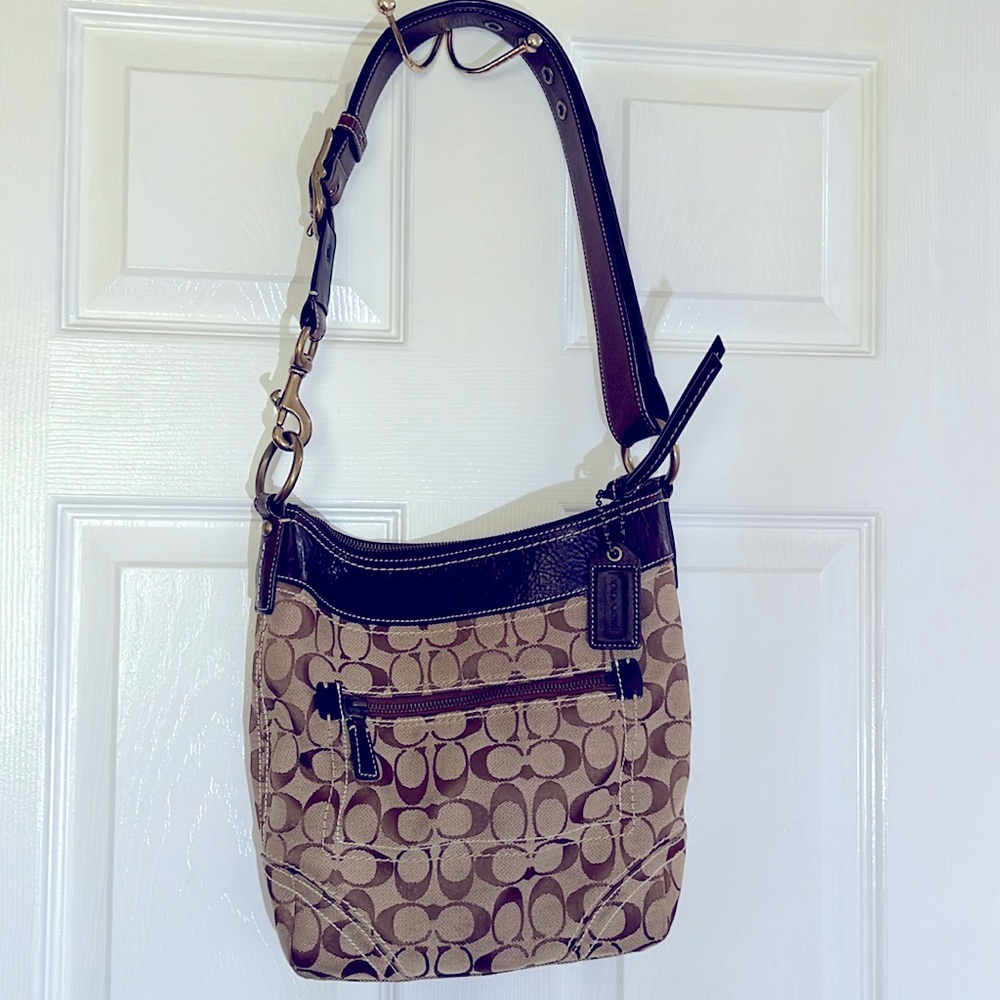 Coach Brown  signature shoulder bag